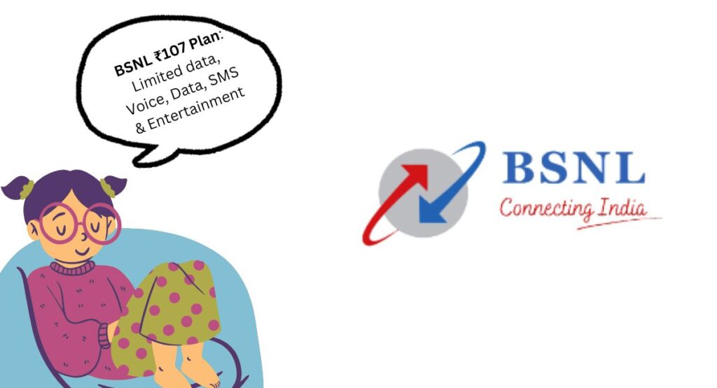 Explore the BSNL ₹107 plan offering 3GB data, 200 minutes free voice calls (Local/STD/Roaming), and BSNL Tunes for 35 days. Available in Maharashtra.